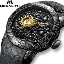 Load image into Gallery viewer, MEGALITH Gold Dragon Sculpture Automatic Mechanical Watches Men
