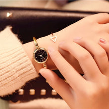 Load image into Gallery viewer, Small Gold Bangle Bracelet Luxury Watches Stainless Steel Retro Ladies