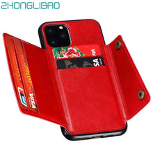 Load image into Gallery viewer, Card Case for iPhone Xr 11 Pro Max Coque Wallet Phone Case for iPhone Xs Max 11 8 7 6 6s Plus X SE
