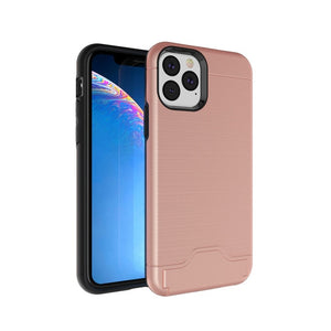 Case For iPhone 11 11 Pro 11 Pro Max Brushed Hybrid Wallet Card