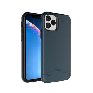 Case For iPhone 11 11 Pro 11 Pro Max Brushed Hybrid Wallet Card