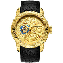 Load image into Gallery viewer, MEGALITH Gold Dragon Sculpture Automatic Mechanical Watches Men
