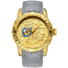 Load image into Gallery viewer, MEGALITH Gold Dragon Sculpture Automatic Mechanical Watches Men
