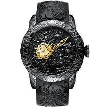 Load image into Gallery viewer, MEGALITH Gold Dragon Sculpture Automatic Mechanical Watches Men
