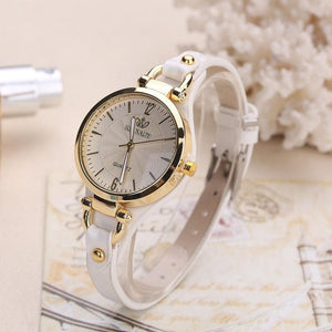 Women Casual Watches Round Dial Rivet PU Leather