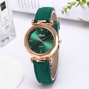 Fashion Women Leather Casual Watch Luxury Analog Quartz Crystal