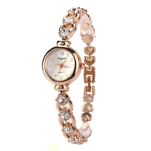 Ladies Elegant Wrist Watches Women Bracelet Rhinestones