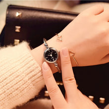 Load image into Gallery viewer, Small Gold Bangle Bracelet Luxury Watches Stainless Steel Retro Ladies
