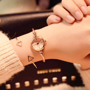 Small Gold Bangle Bracelet Luxury Watches Stainless Steel Retro Ladies