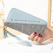 Load image into Gallery viewer, 2020 Fashion Sequined Patchwork Glitter Wallet for Women Long PU Leather Wallet
