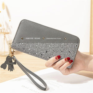 2020 Fashion Sequined Patchwork Glitter Wallet for Women Long PU Leather Wallet