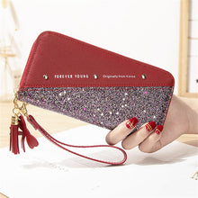 Load image into Gallery viewer, 2020 Fashion Sequined Patchwork Glitter Wallet for Women Long PU Leather Wallet
