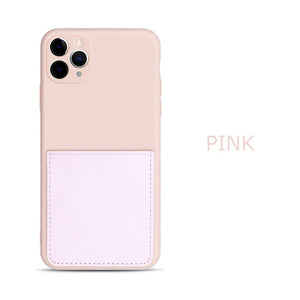 Silicone Phone Case for iPhone SE 2 SE 2020 SE2 X Xr Xs 7 8 6 6S Plus Wallet Funda For iPhone 11 Pro Max Coque With Card Holder